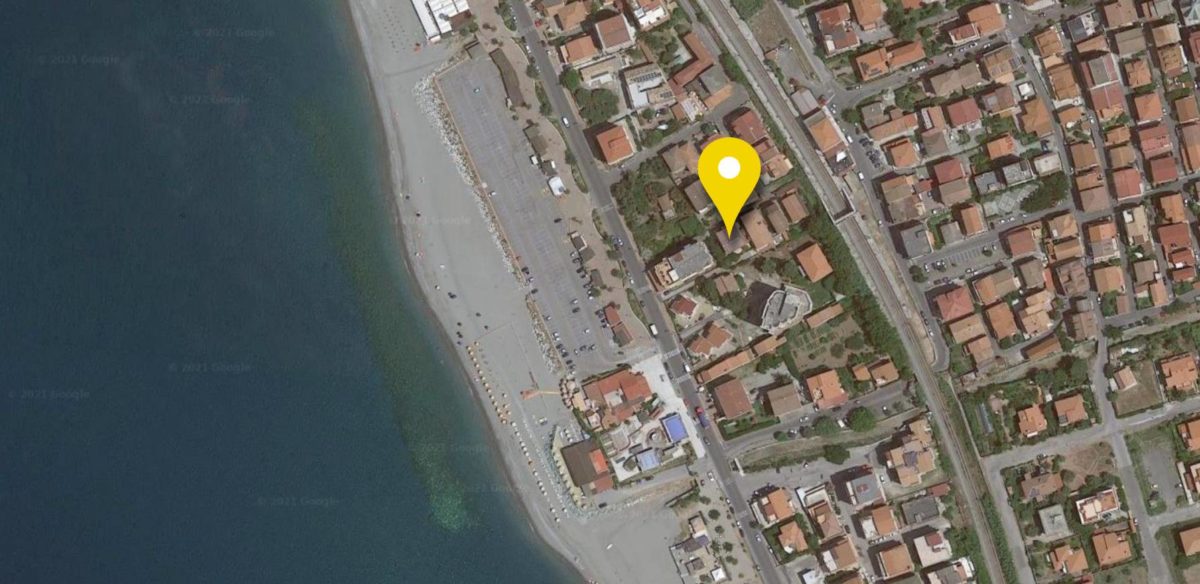 Aerial view showing La Grima close to the sea